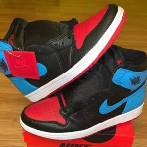 Nike Air Jordan 1 Retro High Black Blue Red Womens